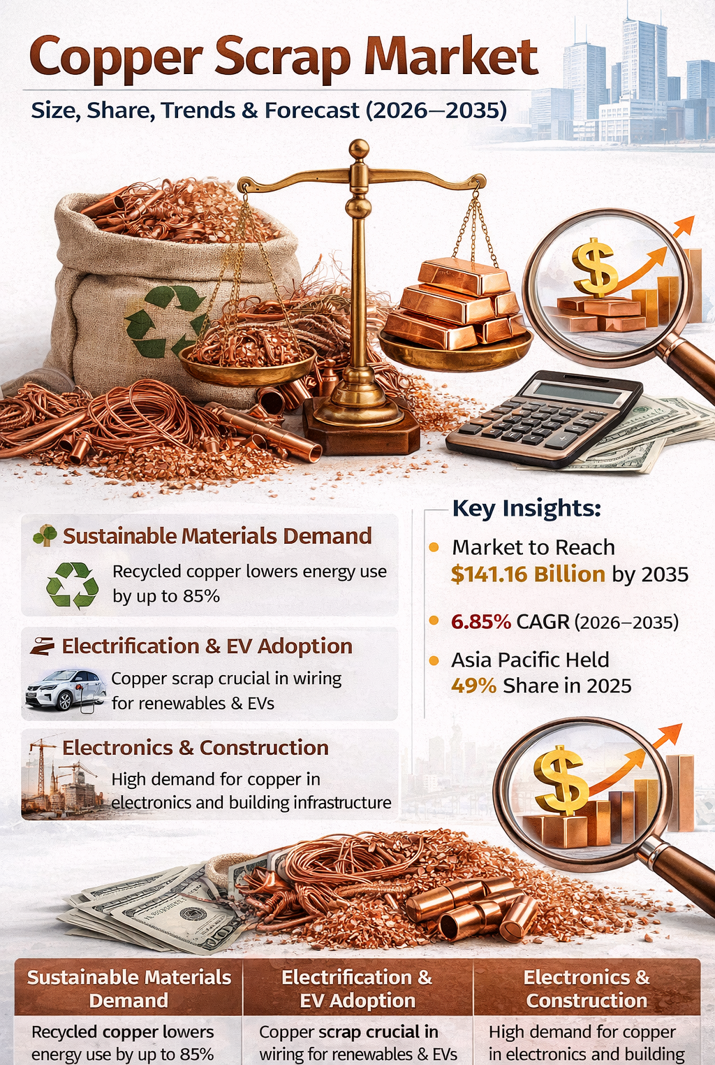 Copper Scrap Market Size, Share, Trends & Forecast (2026–2035): Recycling Demand, Price Dynamics, and Growth Opportunities