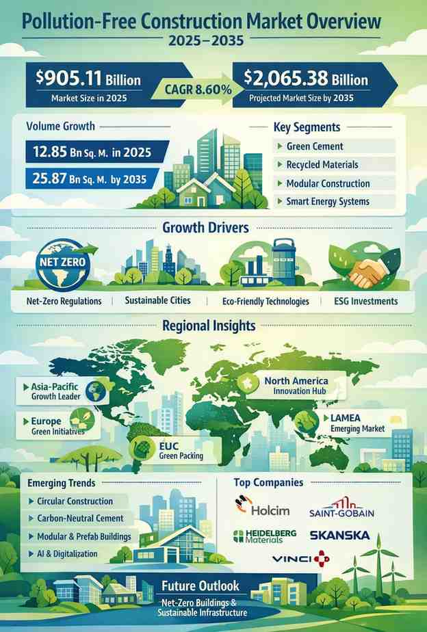Pollution-Free Construction Market Size, Share & Forecast 2035 | Sustainable Building Materials & Green Construction Growth Insights