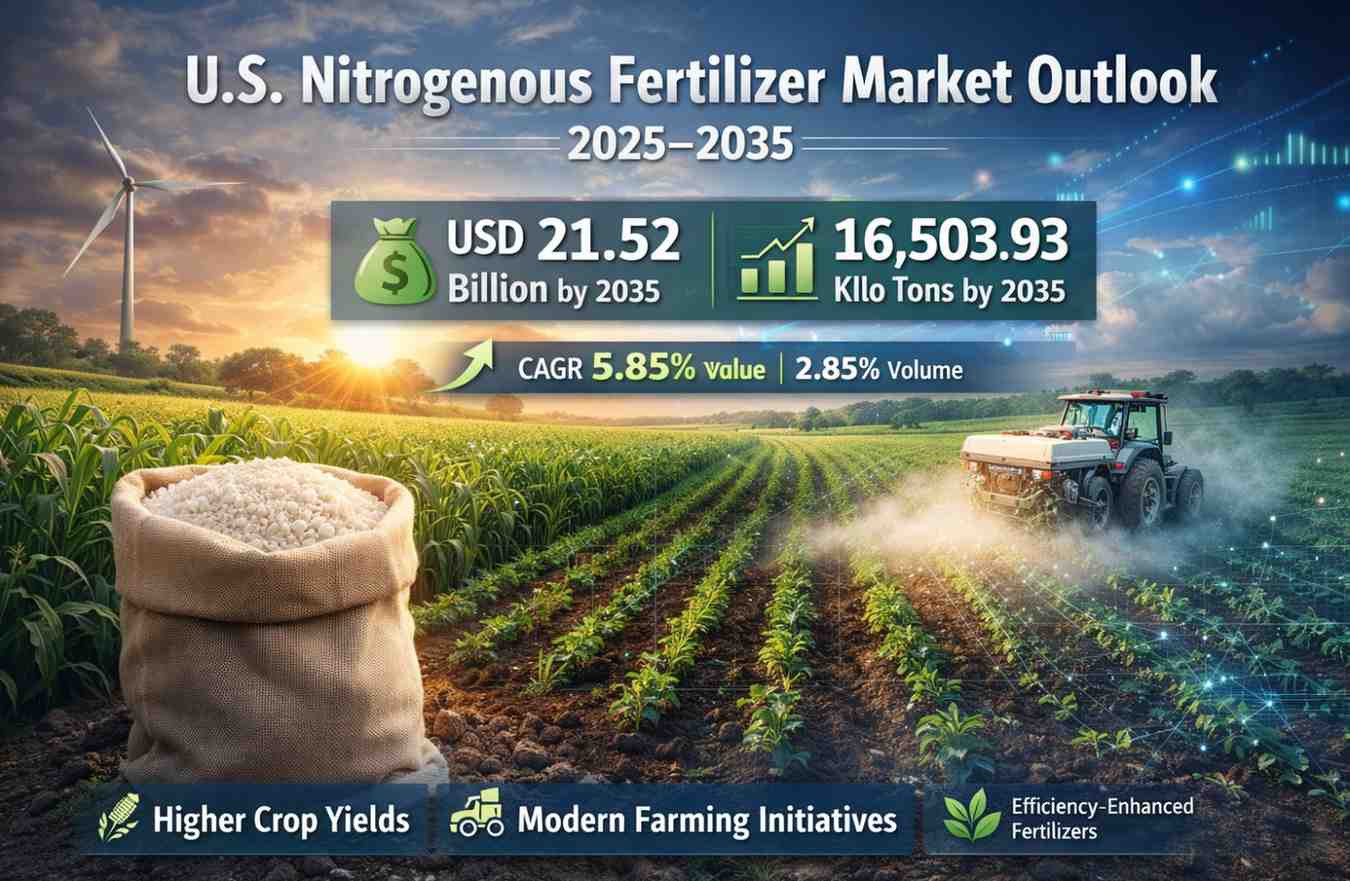 U.S. Nitrogenous Fertilizer Market Size, Share & Forecast (2025–2035): Growth Drivers, Trends, and Competitive Insights