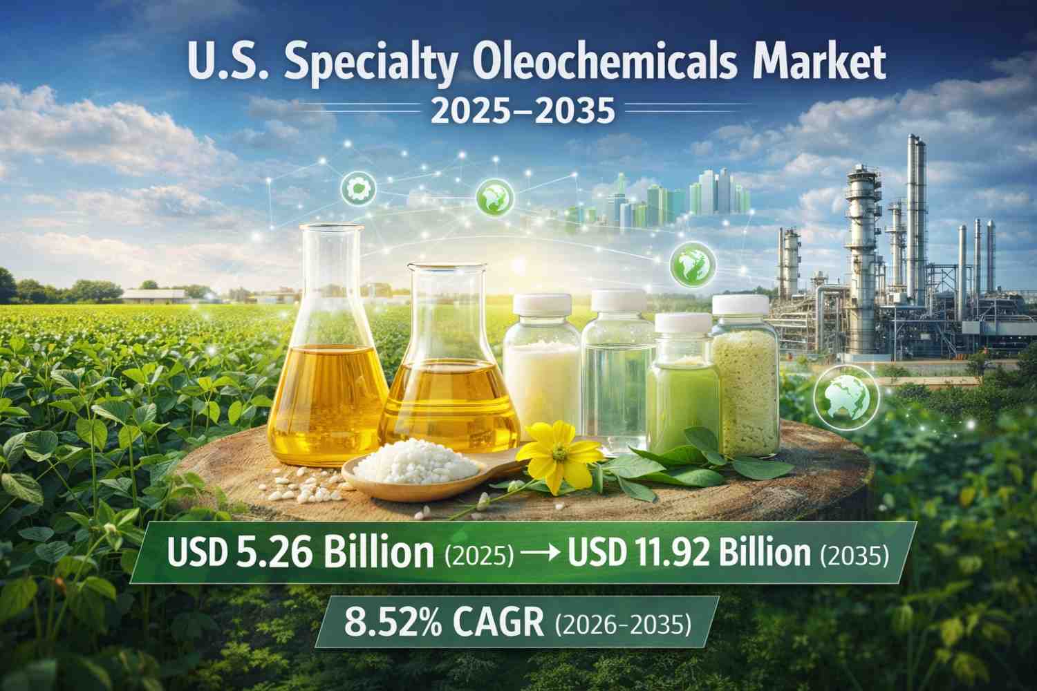 U.S. Specialty Oleochemicals Market Size, Share & Forecast (2025–2035): Growth Trends, Green Chemistry Shift, and Competitive Landscape