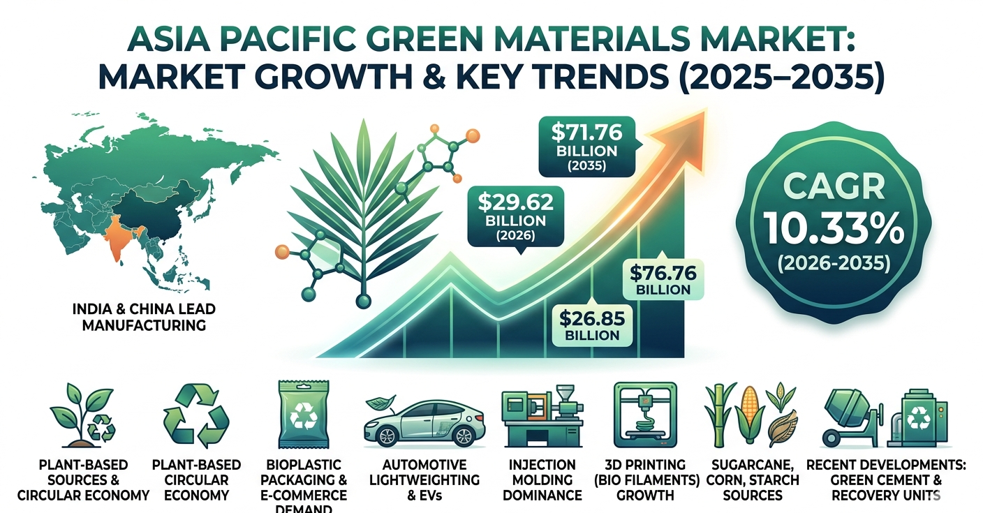The Green Revolution: Asia Pacific Green Materials Market to Hit $71.76 Billion by 2035