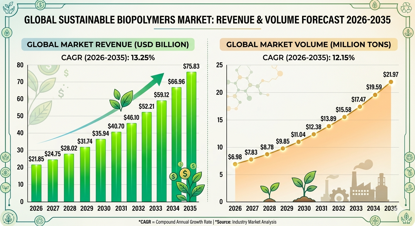 Sustainable Biopolymers Market Growth Forecast 2025–2035: Trends, Drivers, and Competitive Insights